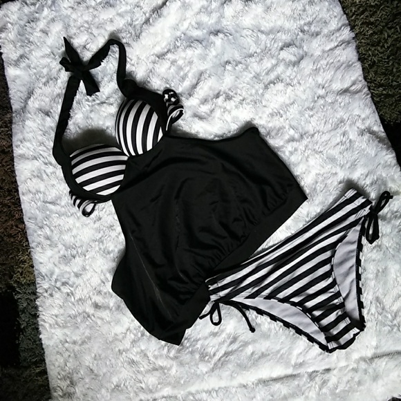 SM: BLACk&WHITE TANKINI - Picture 5 of 8